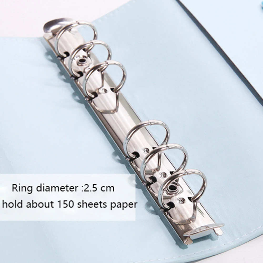 A6 Macaron Leather Loose Leaf Notebook Line Grie Inner Pages Paper 6 Hole Binder Index Separator Planning Travel Notepad Diary