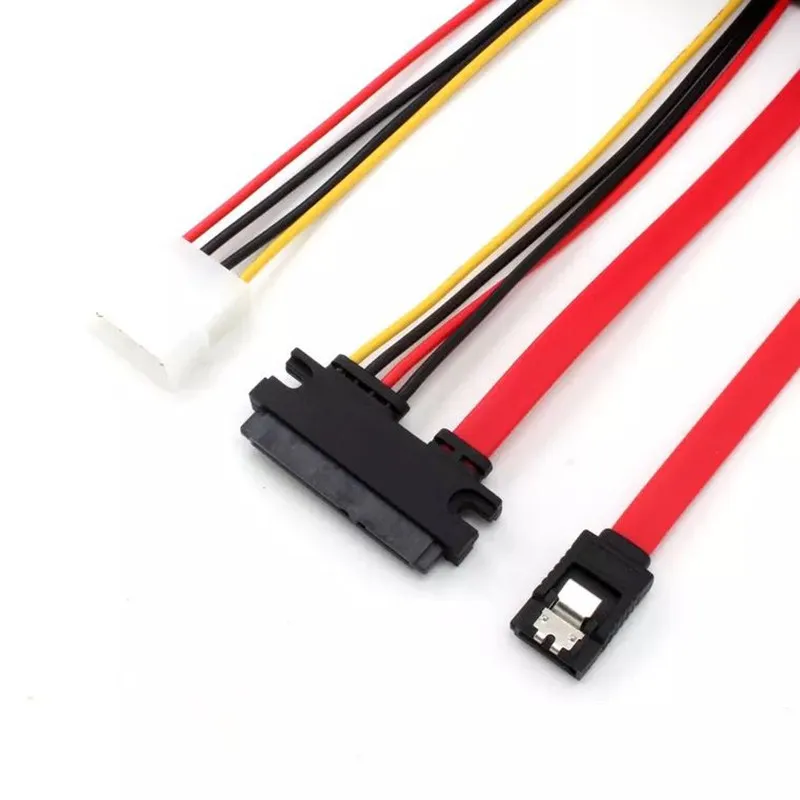 Cable SATA 22pin 7+15pin Female to SATA Female Cable with Molex IDE 4Pin Power 50cm 0.5m