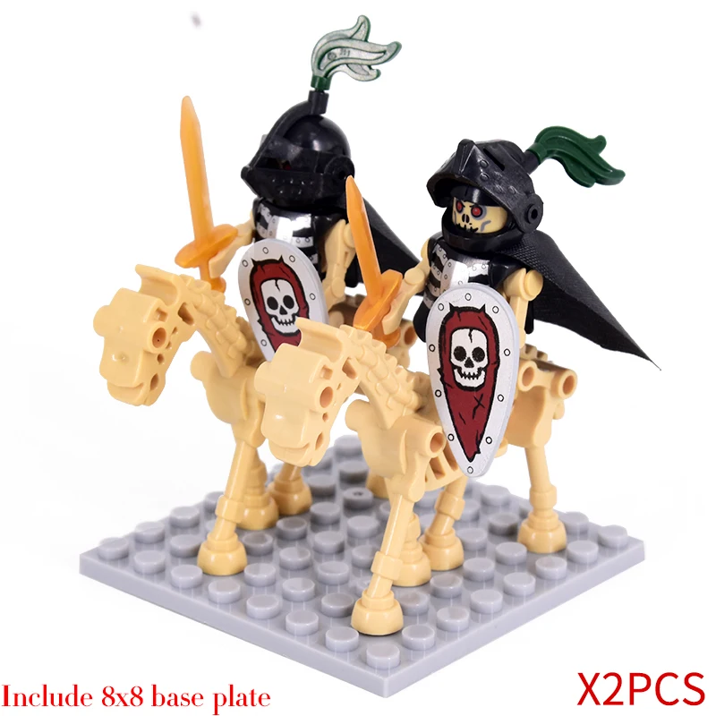 MOC Medieval Skeleton Centaurs Knights mini Action LOTR Figures Ringwraith Building Blocks Horse Soldier Bricks kids Toys Gifts