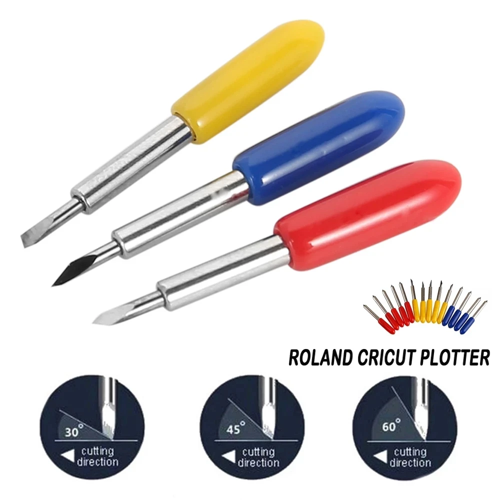 10pcs 30 45 60 Degree Roland Cutter Cricut Cutting Plotter Vinyl Cutter Knife Blades Offset Machine Milling Cutter Router Bit