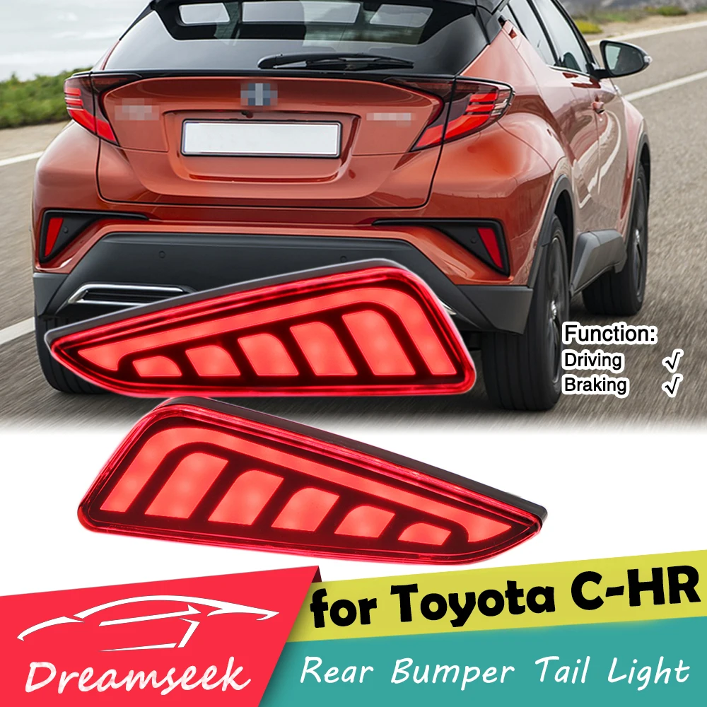 LED Reflector Rear Bumper Tail Light for Toyota C-HR CHR 2017 2018 2019 2020 2021 Brake Signal Lamp Red Lens