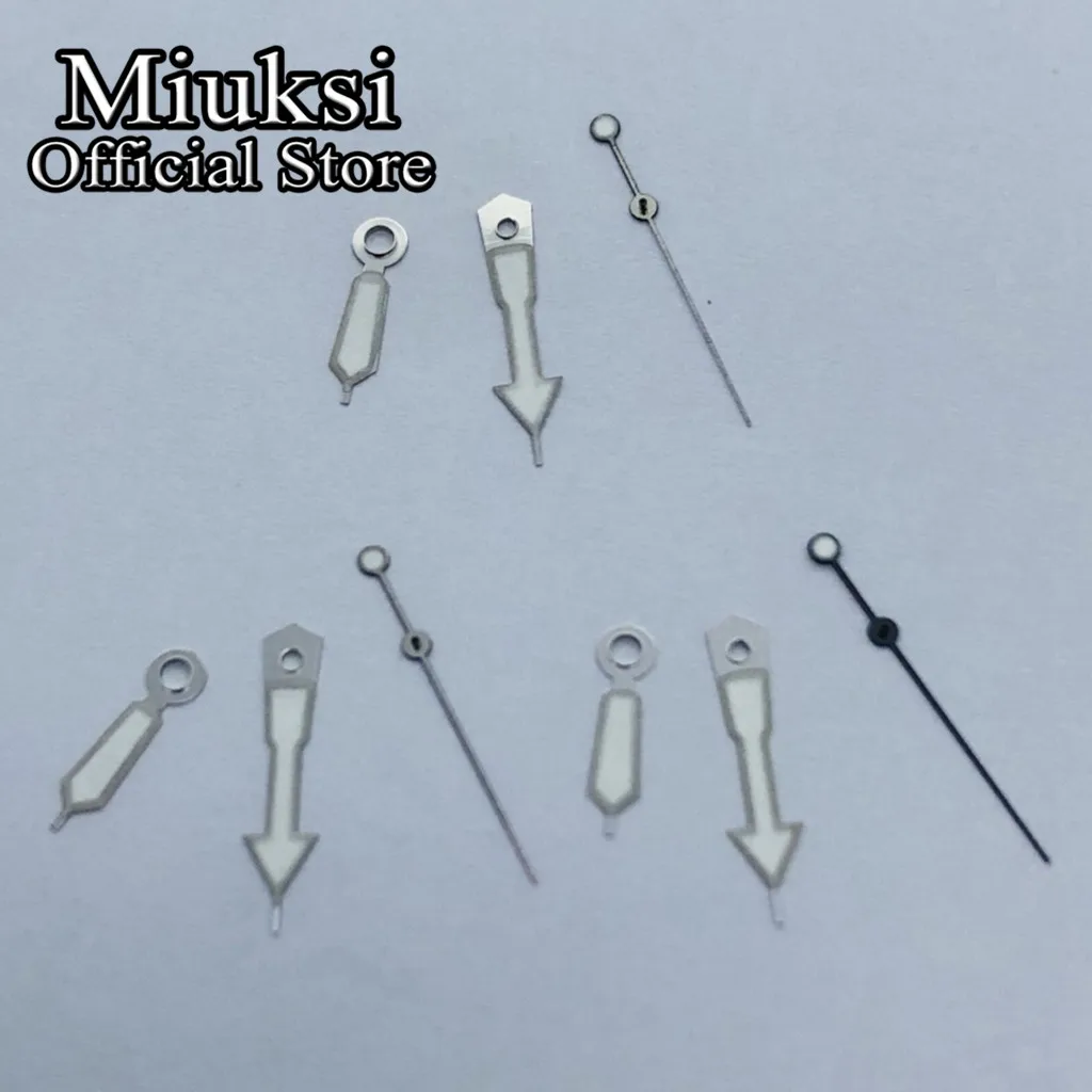 Miuksi silver watch hands green luminous hands fit NH35 NH36 ETA2824 2836 Miyota8215 8205 821A Mingzhu DG2813 3804 movement