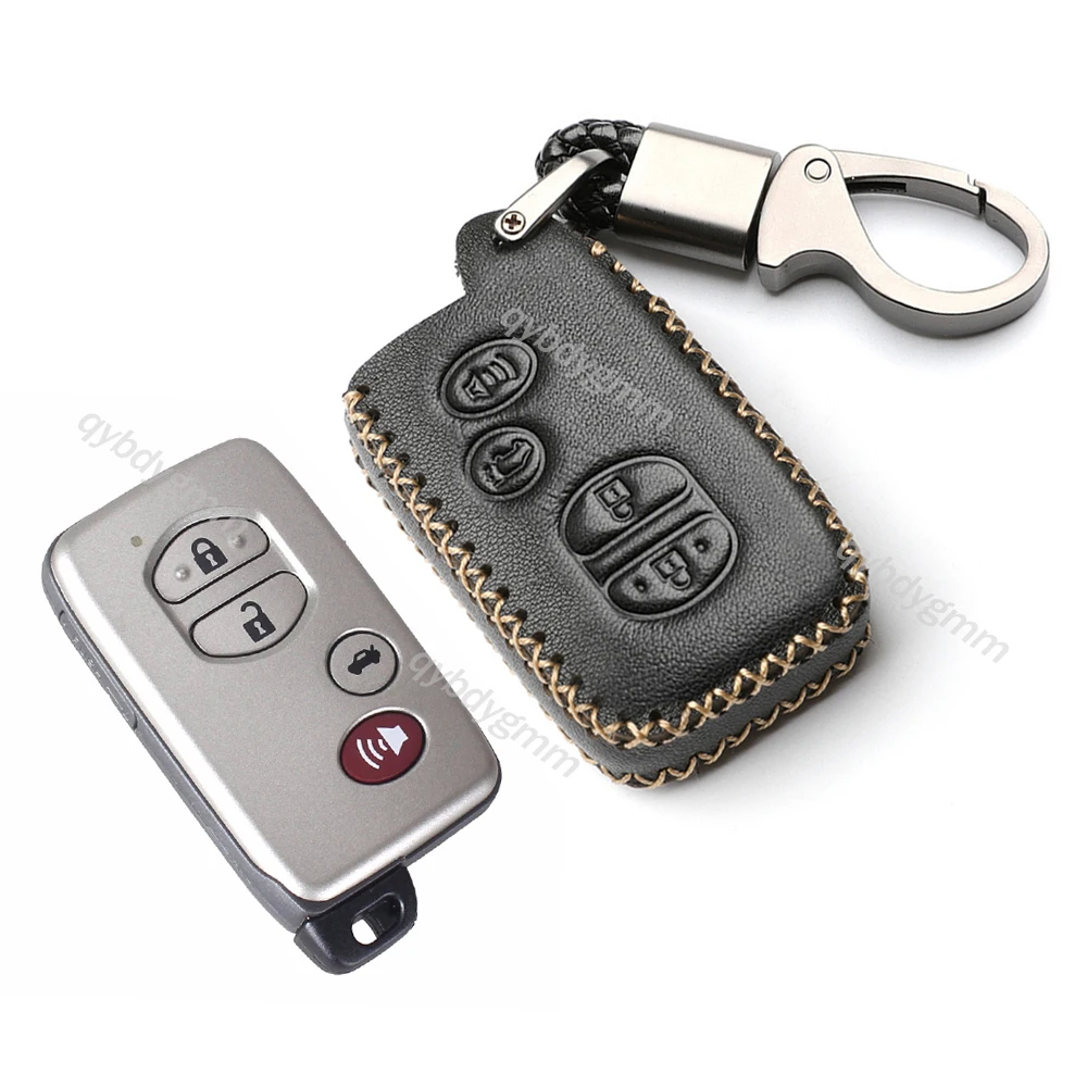 

Genuine Leather Car Remote Smart Key Case Cover Holder Shell Fob Keychain Bag For Toyota Camry Avalon 2006-2010 Accessories