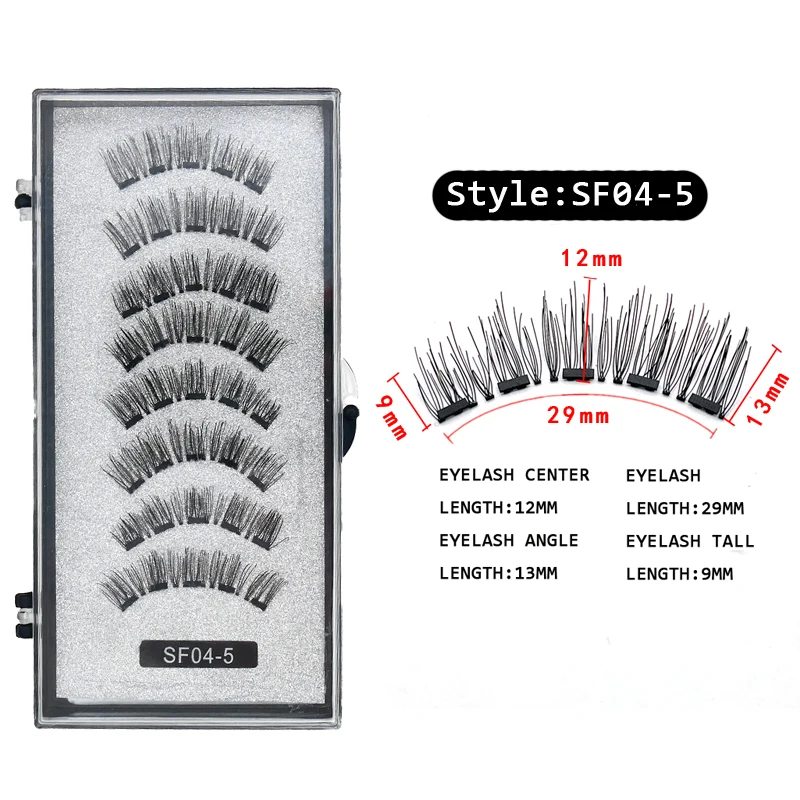 4 Paar 5 Magnete 3D Magnetische Falsche Wimpern Handgefertigte Künstliche Faux Cils Magnetische Natürliche Nerz-Wimpern mit Pinzette – Detail 6