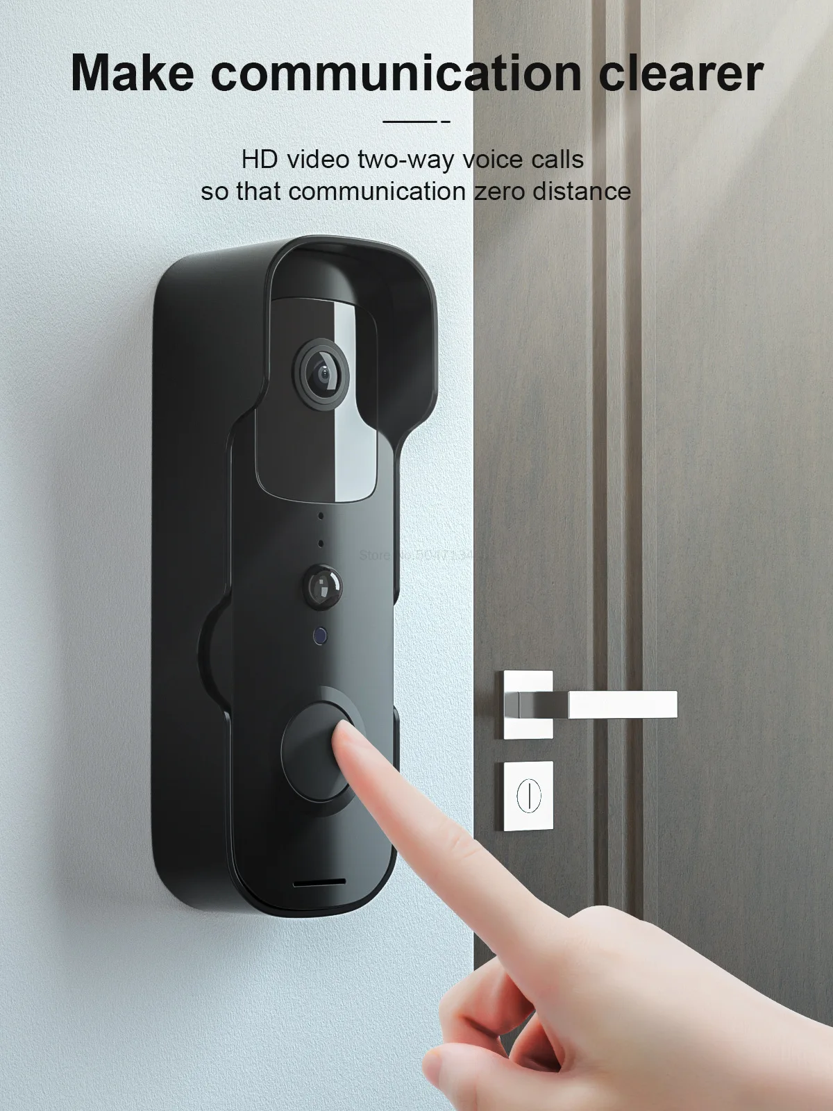 195 Private Intelligent Low-power Wireless Visual Doorbell Intercom Mobile Phone Monitoring WiFi Doorbell Tuya V30