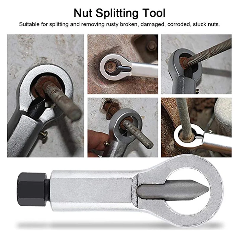 1 Pcs 9-12mm Heavy-Duty Nuts Splitter Tools Set Nut Breaker Tool Durable Portable Manual Remover Extractor Hand Splitting Tool