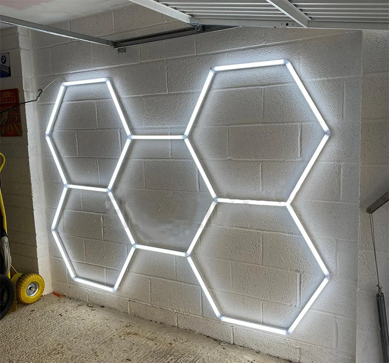 

Customized 2.1*3M Best Selling Aluminum Housing Hexagon Garage Lighting for Workshop