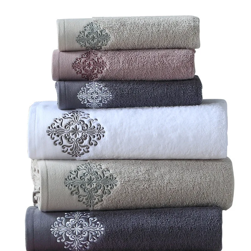 New Luxury Embroidery Adult Bath Towels Bathroom 140*80 cm Large Soft Cover Hotel For Home Blanket Decoration Terry Wedding Gift