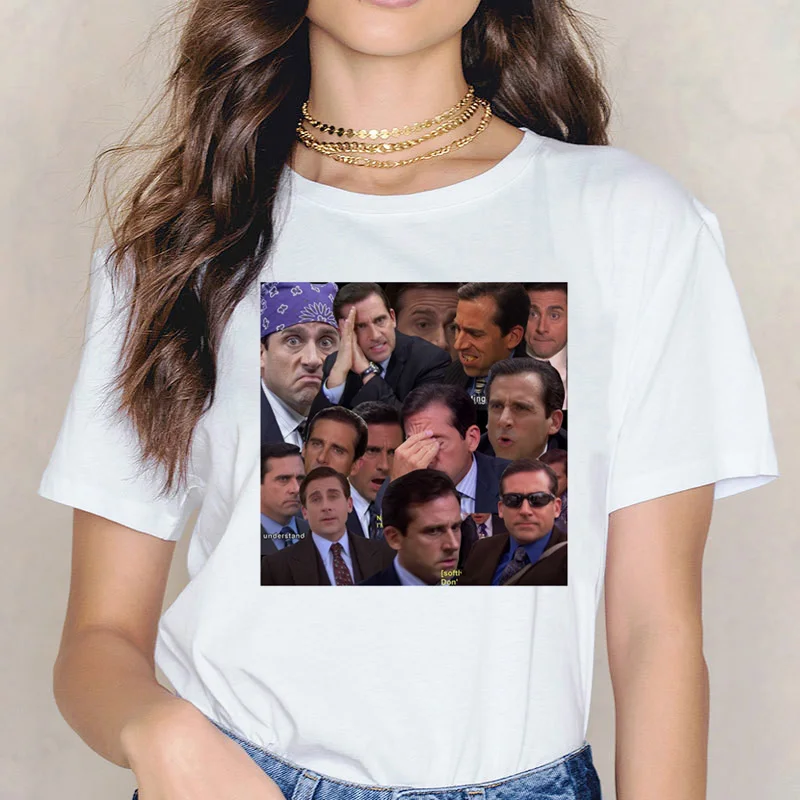 Michael Scott Grunge Harajuku Women Graphic t shirt Aesthetic T-shirt Shirt The Office ulzzang Funny Fashion Tees Femme 90s