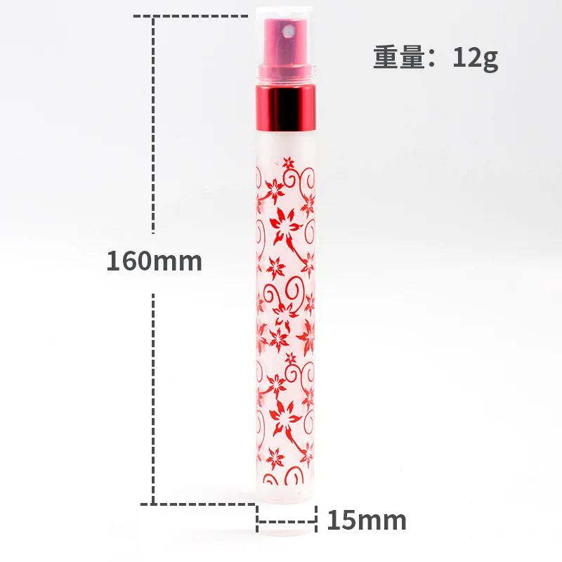 6 Pcs/lot Frosted Printed 10ml Glass Perfume Spray Bottles Atomizer Empty Refillable Portable Mini Parfum Bottle