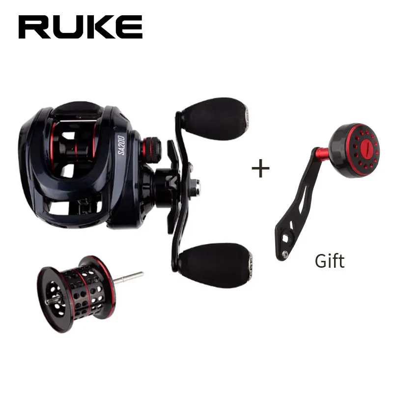 RUKE ใหม่ Double SPOOL Reel เปิดด้านข้าง 210 g 6 + 1 แบริ่งปล่อย 8 กก.อัตราส่วนความเร็ว 8.0: 1 จัดส่งฟรี