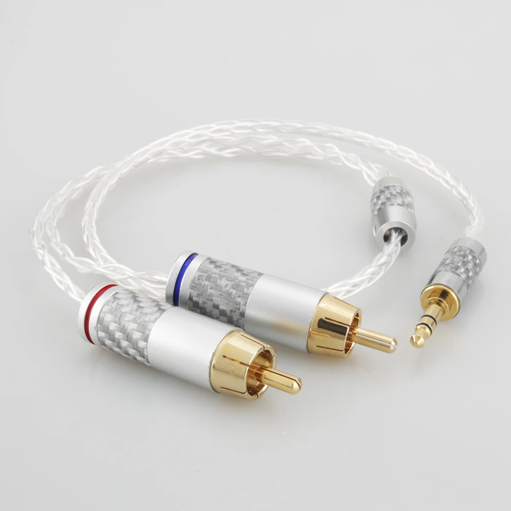 Nowy kabel RCA radio HiFi 3.5mm do 2RCA Audio kabel AUX złącze RCA 3.5 Y Splitter do wzmacniaczy Audio zestaw kina domowego R