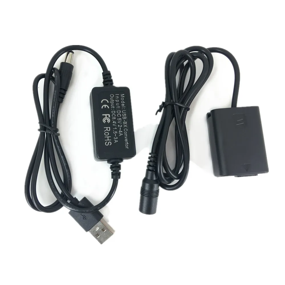 NP-FW50 FW50 Dummy Battery + USB Adapter Charging Cable for Sony A7 A7R A7S II A6300 A6500 A6400 Camera Power Bank as AC-PW20