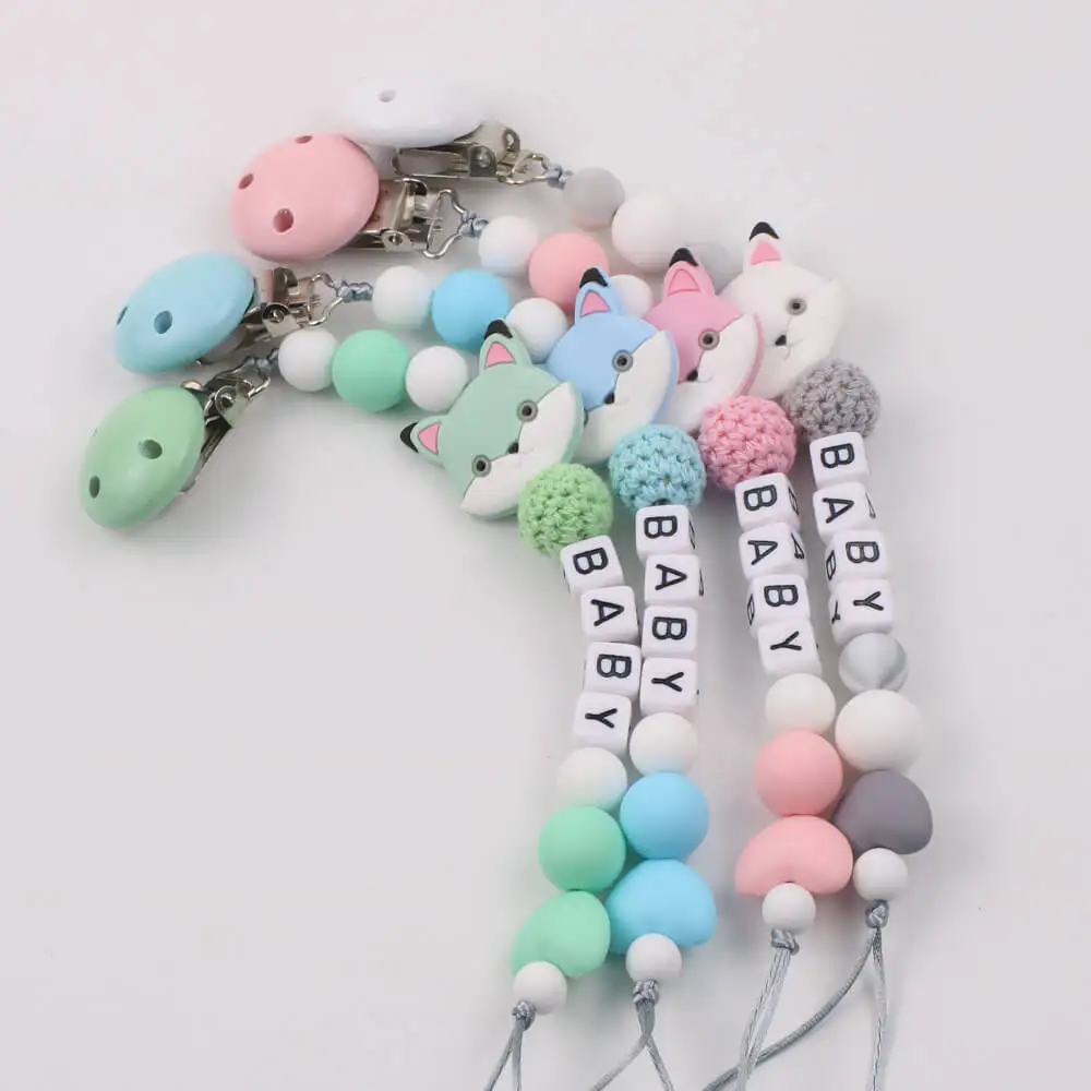 Personalized Pacifier Clip Baby Customization Name Silicone Pacifier Anti-Drop Chain Food Grade Silicone Teething Toys For Molar