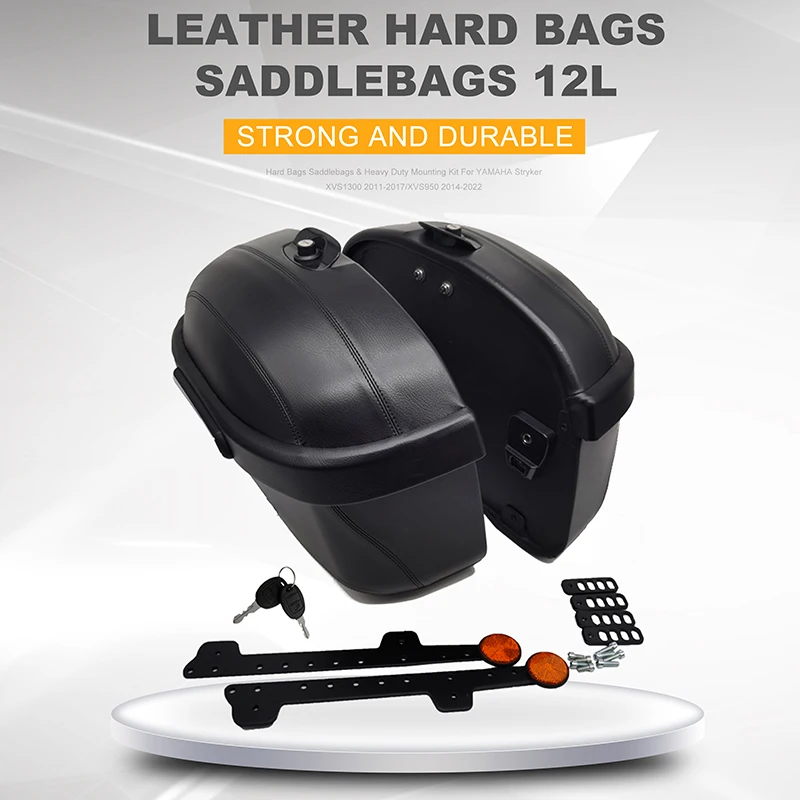 Hard Bags Saddlebags & Heavy Duty Mounting Kit For YAMAHA Bolt Stryker XVS1300 2011-2017/XVS950 2014-2023 Motorcycle Accessories