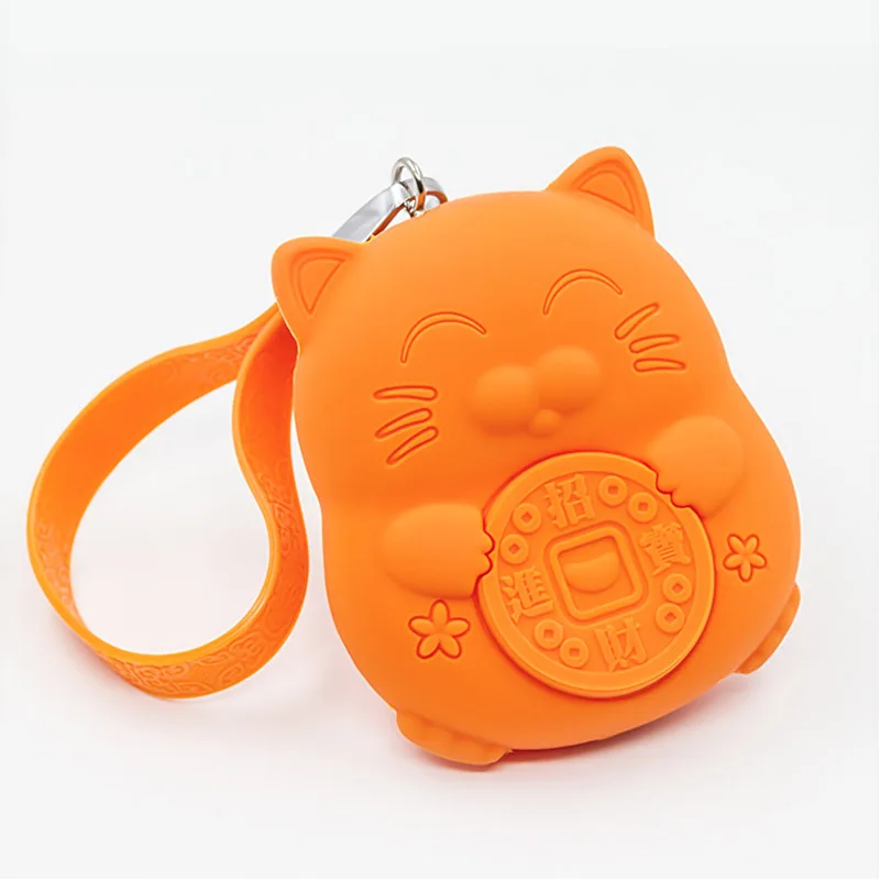 Silicone Cute Lucky Fortune Cat Vintage Coin Bags Wallet Women Key Case Bag Key Holder Purse Bag Organizer Bag