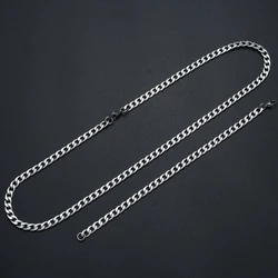 Width 8MM stainless steel Cuban chain necklace bracelet fashion jewelry set For men hip-hop rock style drop shipping