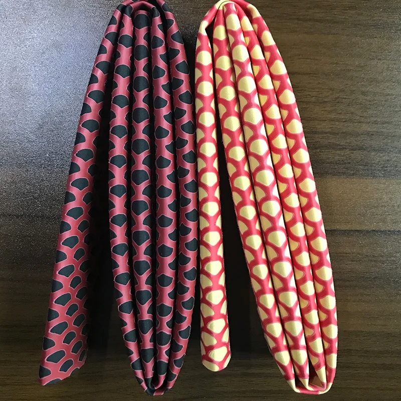 مقبض قضيب الصيد الرائع ذو اللونين على شكل مقياس سمك أنبوب الانكماش الحراري، غطاء قضيب الصيد، حزام لف قضيب الصيد