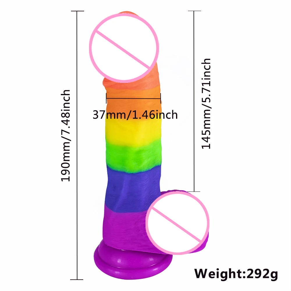 Super Realistic Silicone Rainbow Dildo Huge Anal Penis Gode Suction Cup Sextoys Female Masturbation Faloimitator Products Dick