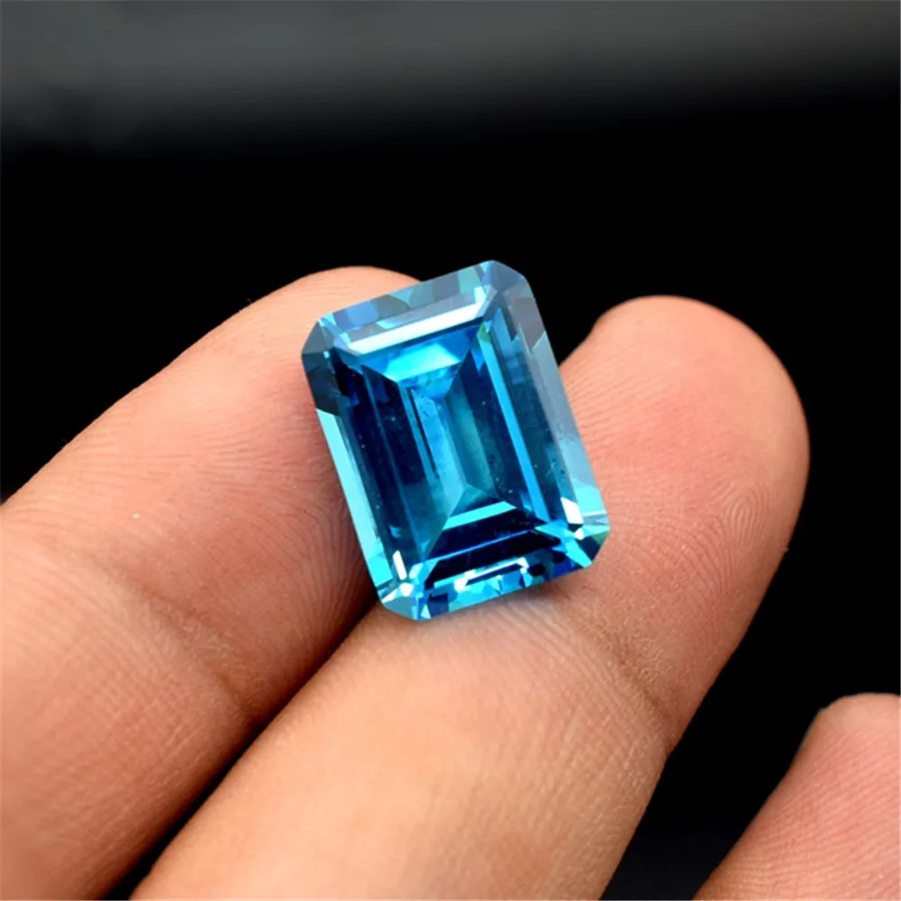 Aquamarine Rectangle Faceted Gemstone Emerald Cut Aquamarine Gem Multiple Sizes to Choose C43A