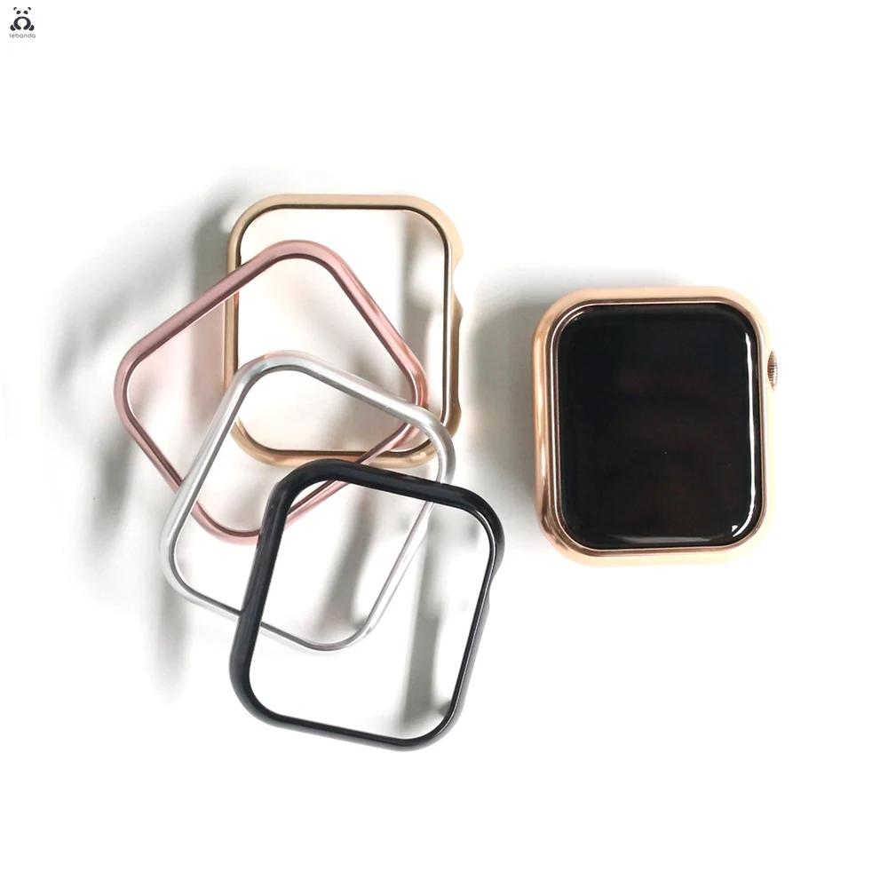 Alloy bumper case for Apple Watch Series  7 6 SE 5 4 3 Shiny metal frame modern design fashion suitable for iWatch 40 41 44 45mm