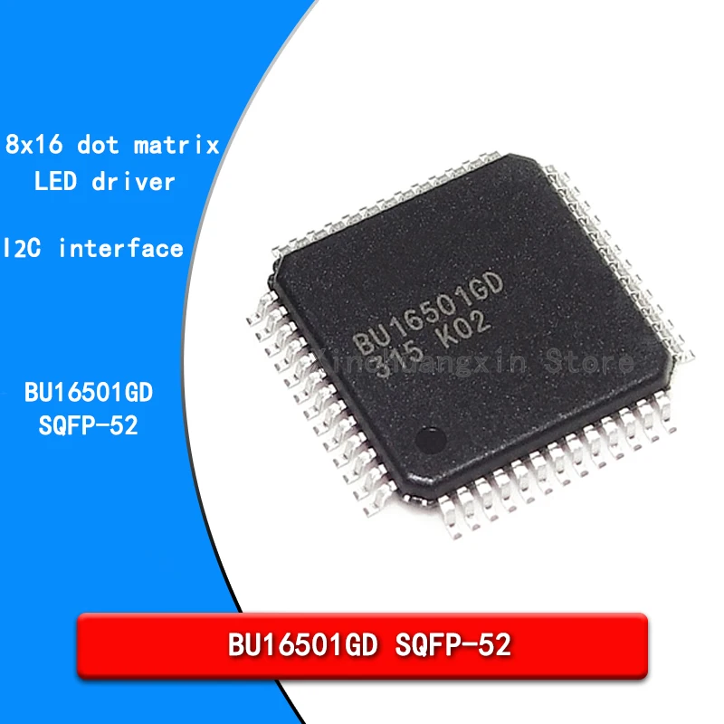 BU16501GD LED Driver with I²C Compatible and 3-wire Serial Interface  for 8x16 LEDs in Dot Matrix