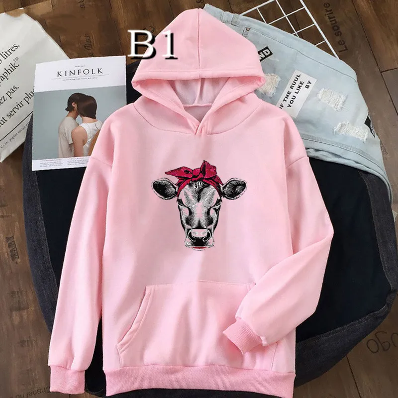 Mode Druck Frauen Hoodie Frauen Lustige Femme Hoodie Nette Leopard Bandana Schwein Bogen Harajuku Kawaii Koreanische Weibliche Tops Hoodie