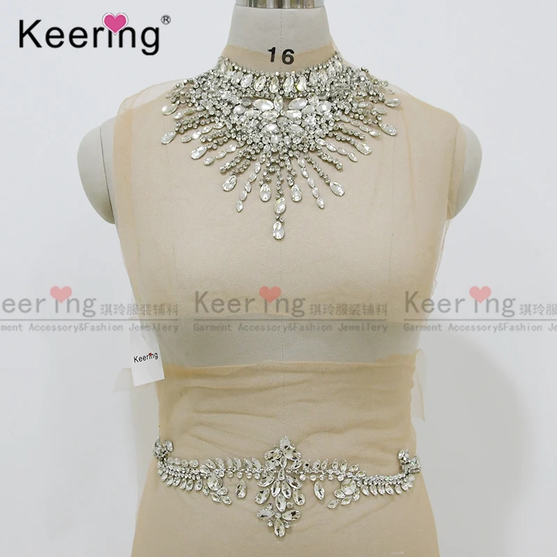 Bling Bling Body Applique Jewelry, Collar Patch for Wedding Dress, WDP-128