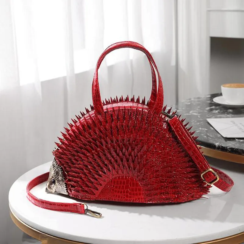 Imagem -04 - Simulação Hedgehog Styling Crocodilo Bolsas para as Mulheres Bolsas de Couro de Patente Tote de Ombro Marca Famosa