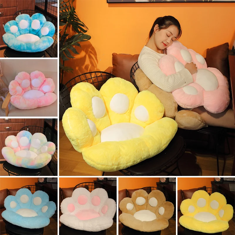 

70/80cm Lovely Teddy Bear Paws Plushie Pillow Stuffed Soft Cushion Sleeping Mat Floor Carpet Kawaii Home Decorative Gifts