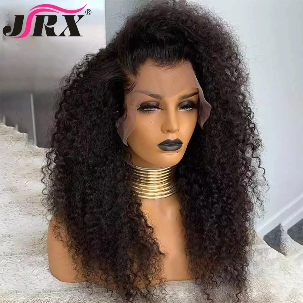 Peruca de cabelo humano encaracolado brasileiro para mulheres negras, cabelo remy, pré-arrancado, 180%, 13x4, nós branqueados