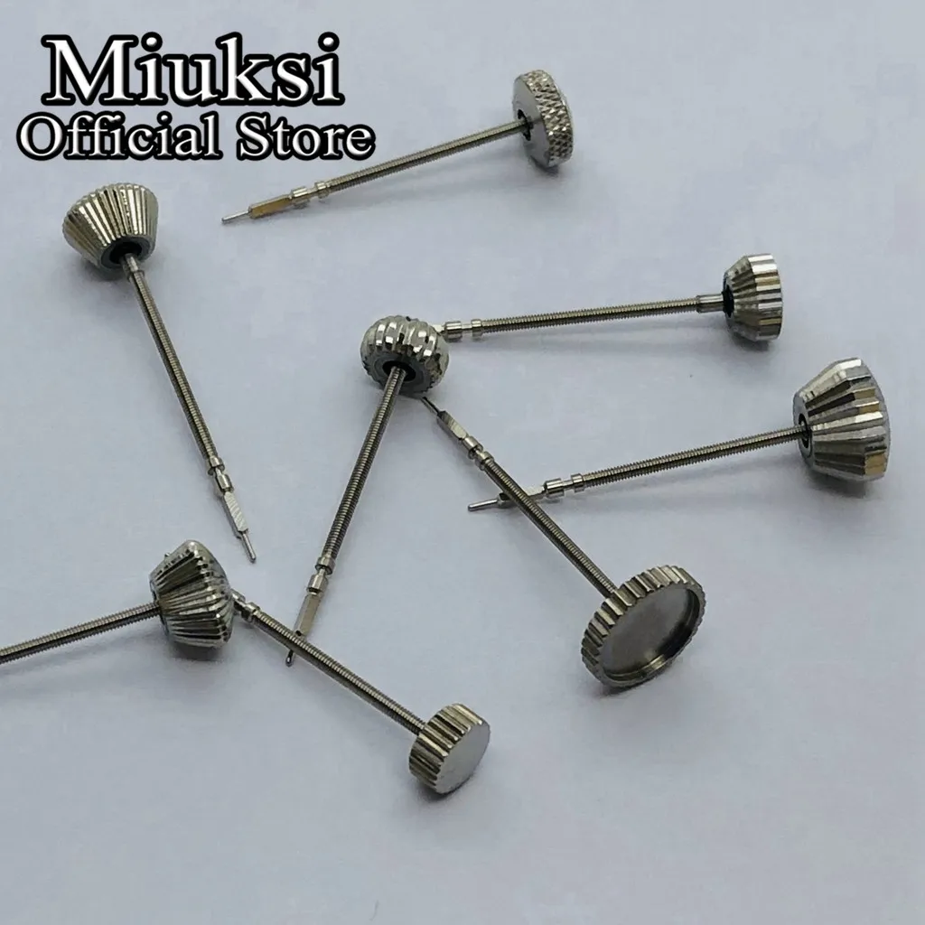 Miuksi 1PCS stainless steel watch crown stem kit fit ETA 6497/6498,Seagull ST36 movement