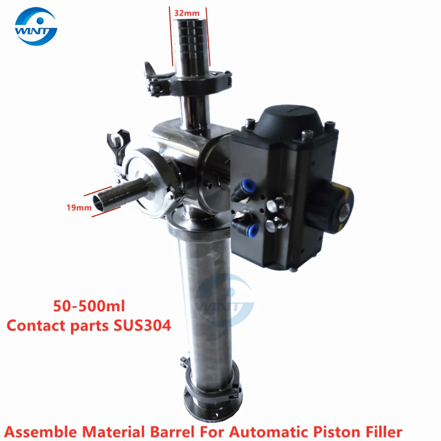 Accessories Parts of Automatic Pneumatic Piston Paste and Liquid Filling Machines Assemble Material barrel with Rotary valves