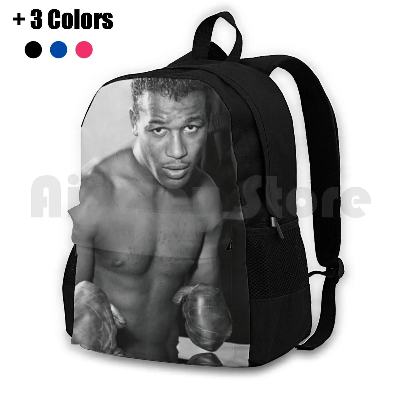 Sugar Ray Robinson Outdoor Hiking Backpack Waterproof Camping Travel Sugar Ray Robinson Boxing Fighting Combat 1940s 40s Retro