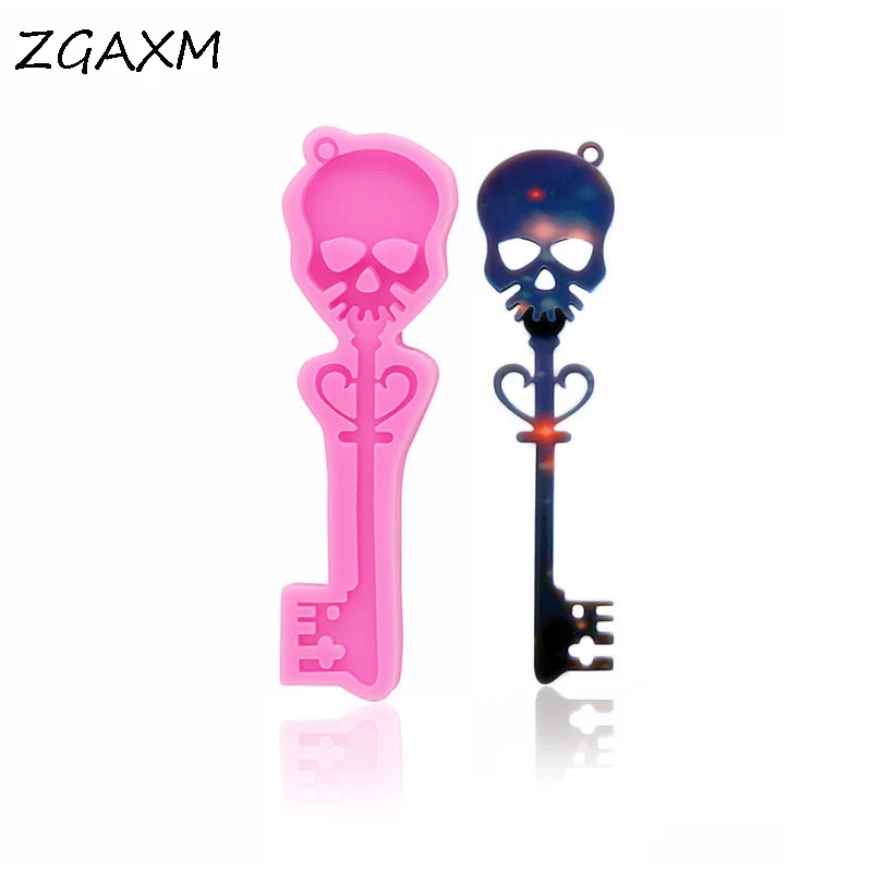 

LM-988Glossy Halloween Skull Key Silicone Mold, Epoxy Mould Pendant Earring Accessories Making Mold Handmade Chocolate Cake Tool