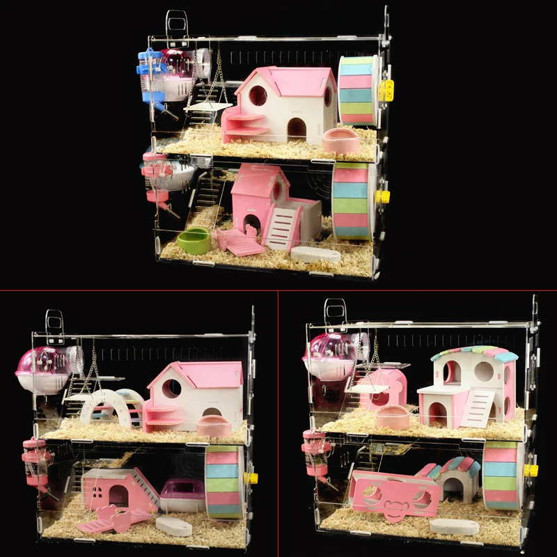 

Убийца комаров убийца комаров акриловый прозрачный вилла Золотого медведя двойной негабаритных замок посылка игрушки против грызунов нового дизайна клетка альпинистские ПЭТ террариум