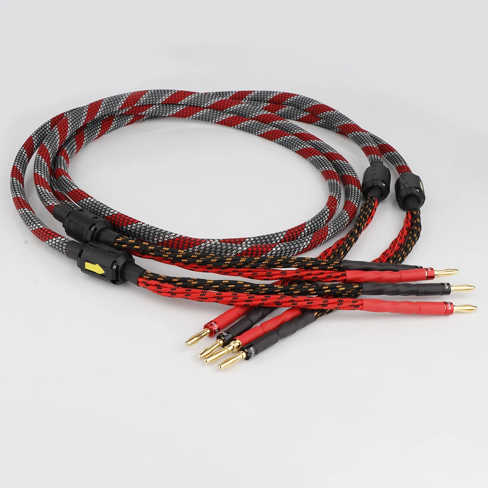 Ein Paar sauerstofffreies Kupfer (OFC) Audio-HiFi-Lautsprecherkabel, HI-FI-High-End-Verstärker-Lautsprecherkabel, Bananenspaten-Steckerkabel – Detail 11