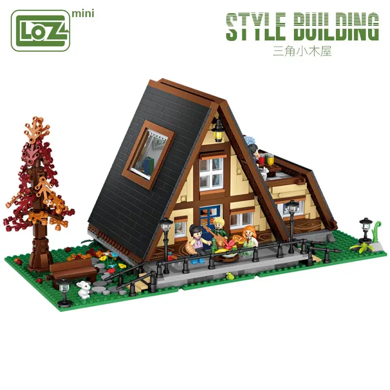 

loz building blocks triangle cabin mini small particle assembling toy puzzle inserting ornaments for adults