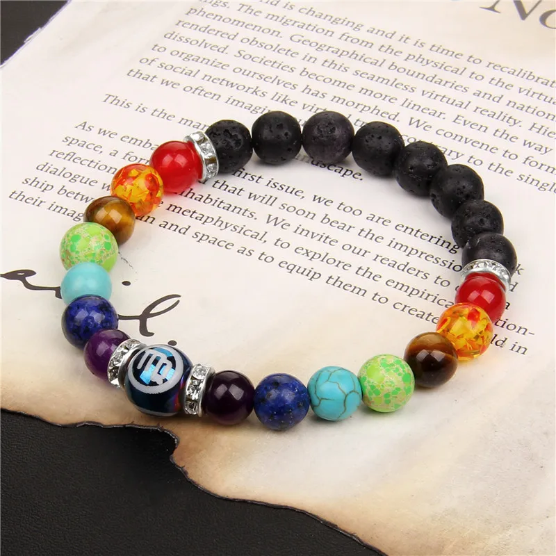 7 Chakra bracciale pietra naturale perlina 12 braccialetti costellazione per uomo donna Reiki cristallo guarigione ansia meditazione gioielli