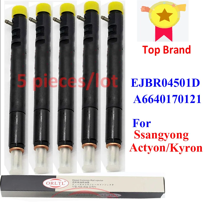 

5PC New Diesel Injector EJBR04401D EJBR03401D EJBR04501D EJBR02601Z EJBR04701D A6650170121 A6640170222 For SSANGYONG Euro4/3