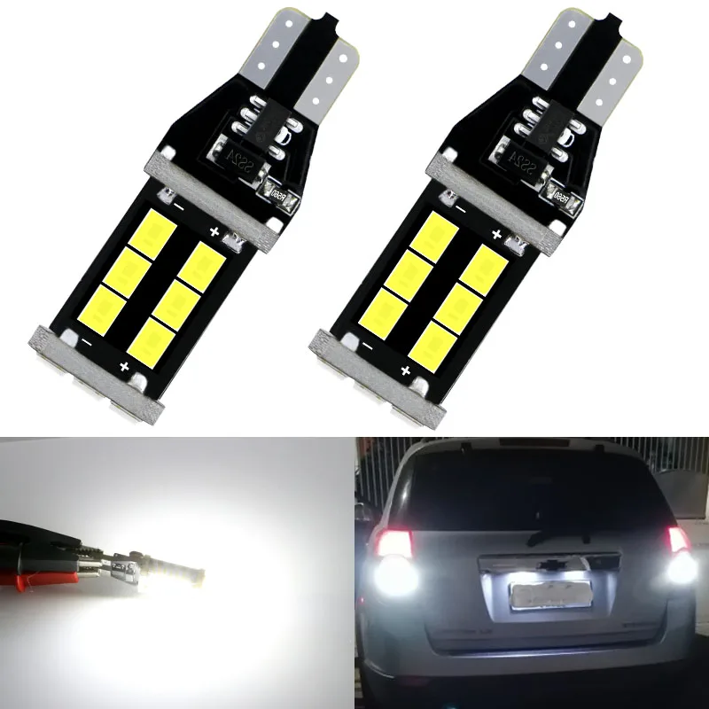 2pcs T15 W16W 921 912 T16 Canbus Car LED Backup Bulb Reverse Light For Chevrolet Cruze Malibu Epica CAPTIVA Equinox 6000K White