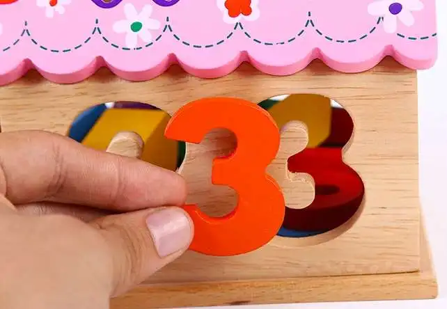 Casa intelligente Per Bambini Ragazzi e Le Ragazze di Apprendimento Precoce Di Puzzle Forma Digitale di Accoppiamento Building Block Giocattoli 1-2-3