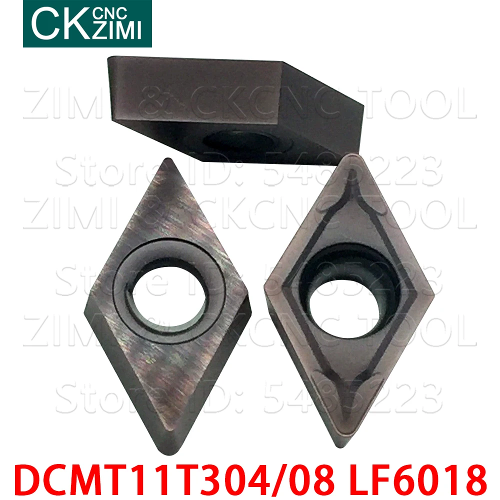 Insertos de carburo de acero inoxidable, herramientas de torneado interno, CNC, herramientas de torno de metal DCMT 11T03, DCMT11T304 LF6018 DCMT11T308 LF6018