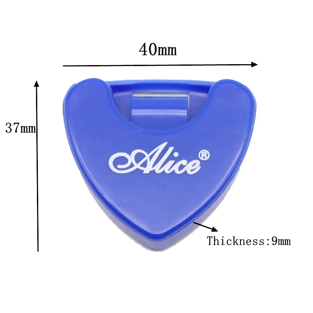 2Pcs Alice Guitar Pick Holder Plastic Plectrum Case Mediator Quick Storage Self Adhesive Triangle Shape 6 Options for Color