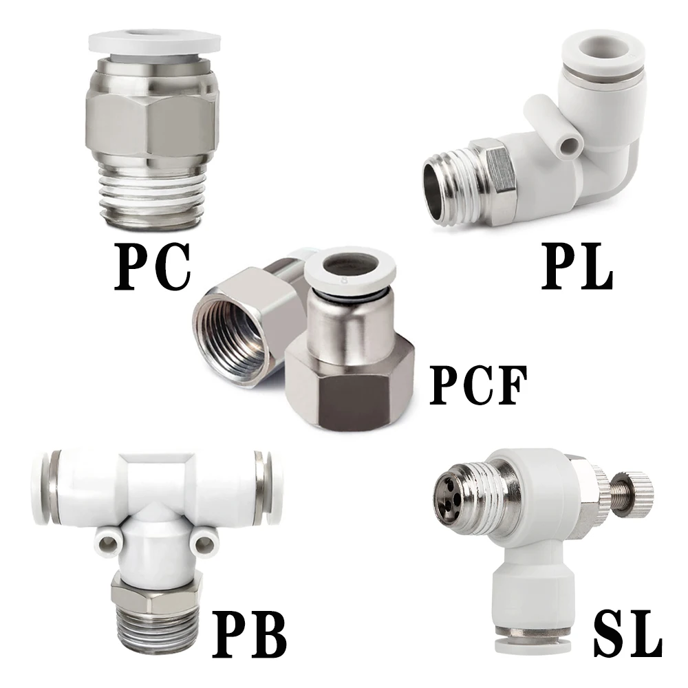 

Pneumatic quick coupling PC PL SL PB external thread PCF internal thread hose quick coupling 1/4" 1/8" 3/8" 1/2" 01 02 03 04