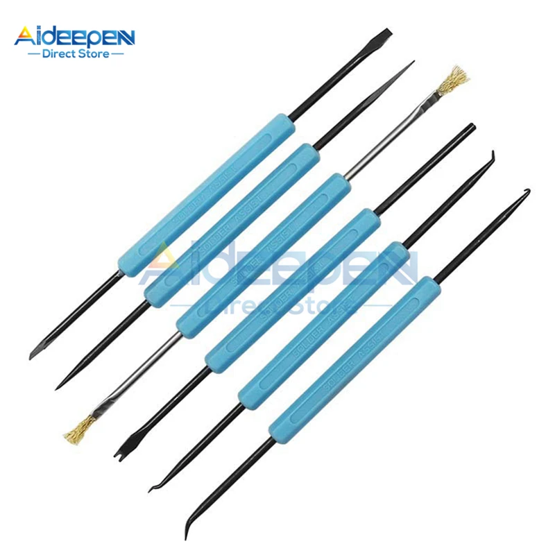 6Pcs Desoldering Aid Tool Circuit Board Soldering Welding Auxiliary Tools Assist Set Soldering Aid PCB Cleaning Kit Repair Tools