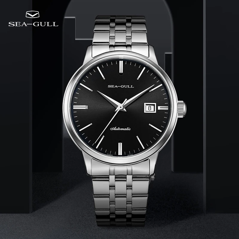 Seagull Watch Automatic Mechanical Watch Men\'s Casual Business Calendar Watch 50m Waterproof Steel Band Watch 816.362