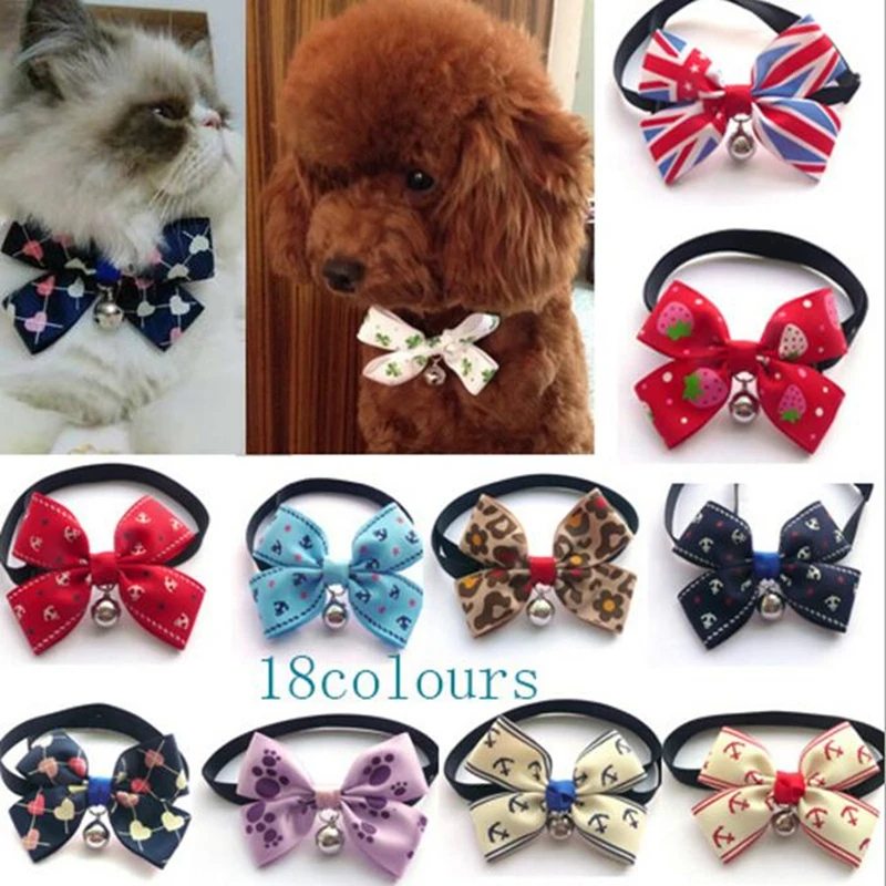

Colorful Pet Puppy Grooming Bows Tie Pet Classic Bows Pet Owtie Fashion Dog Cat Bow Tie With Samll Bell Bowknot