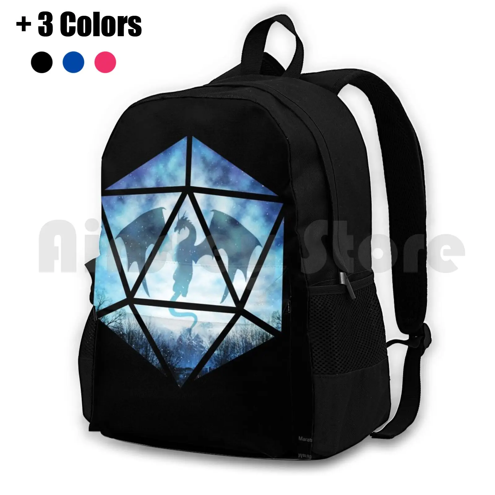 Blue Sky Ice Dragon D20 Outdoor Hiking Backpack Riding Climbing Sports Bag Rolling Dice D20 Critica L Dnd Rpg Roleplaying Role