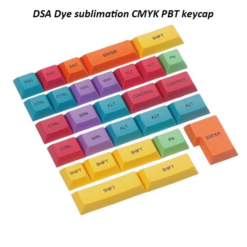 29 Key Dye Sublimation DSA PBT Keycaps Positive Blank Carving DIY CMYK Color keycap For Ikbc Cherry MX Annie Mechanical Keyboard